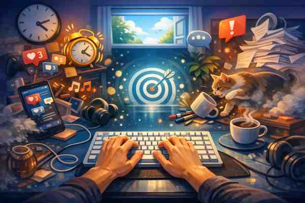 Typing Distractions: Focus Strategies for Peak Performance