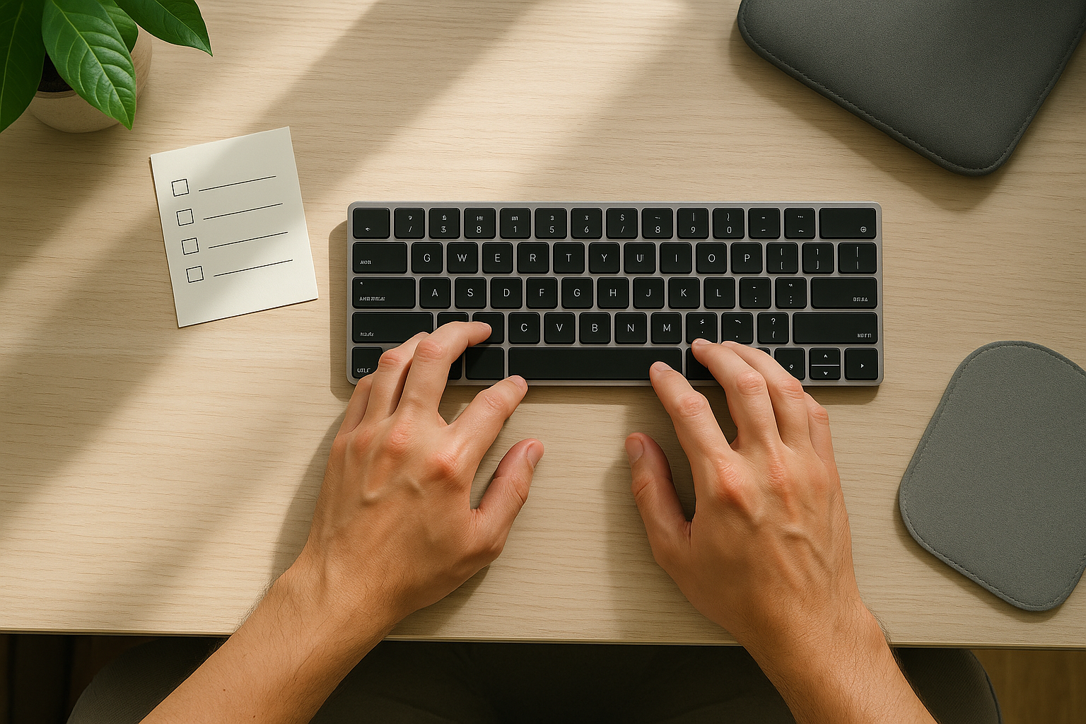 Typing setup checklist for selecting a faster keycap profile