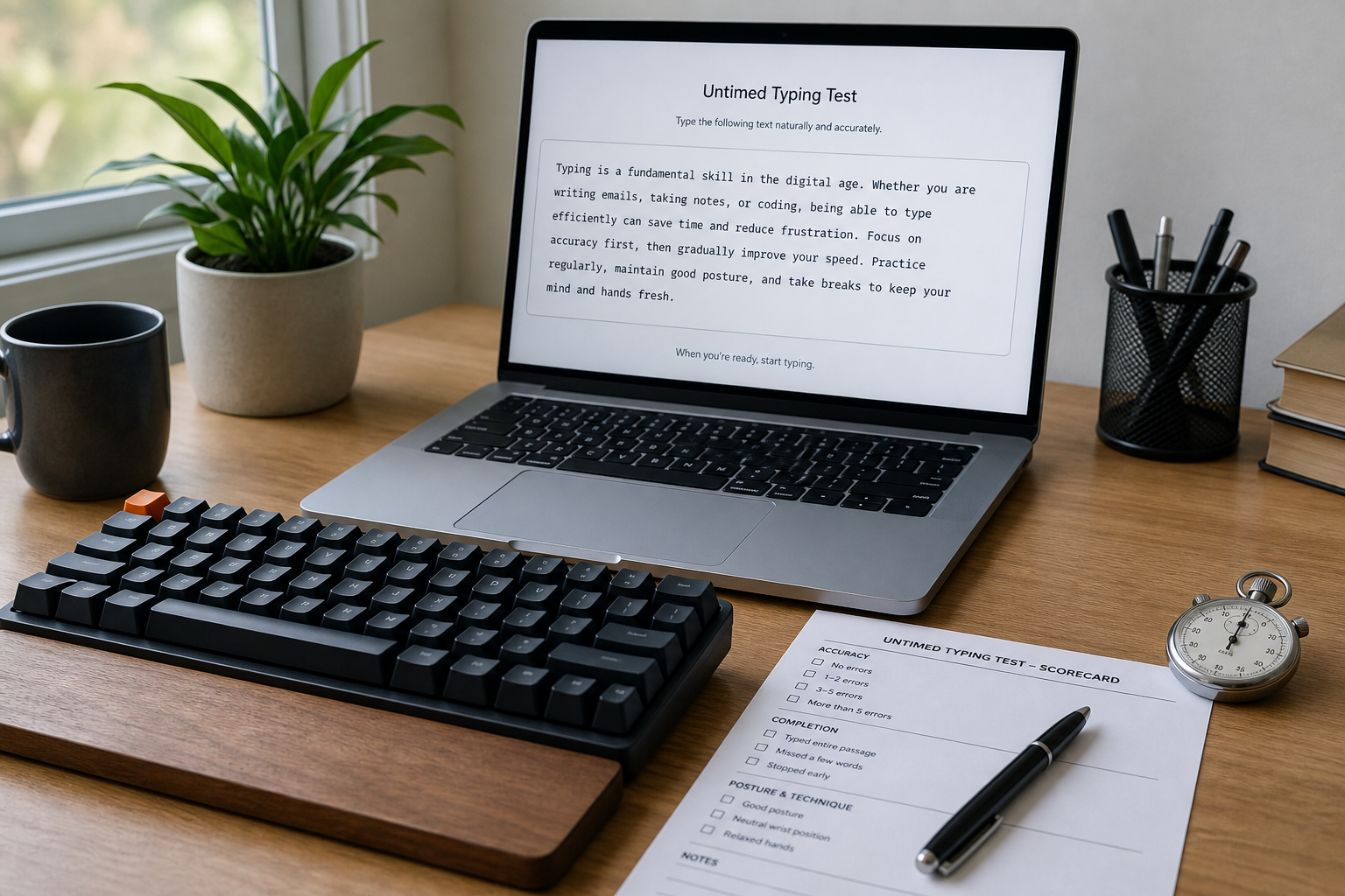 Untimed Typing Test: Measure Natural Pace